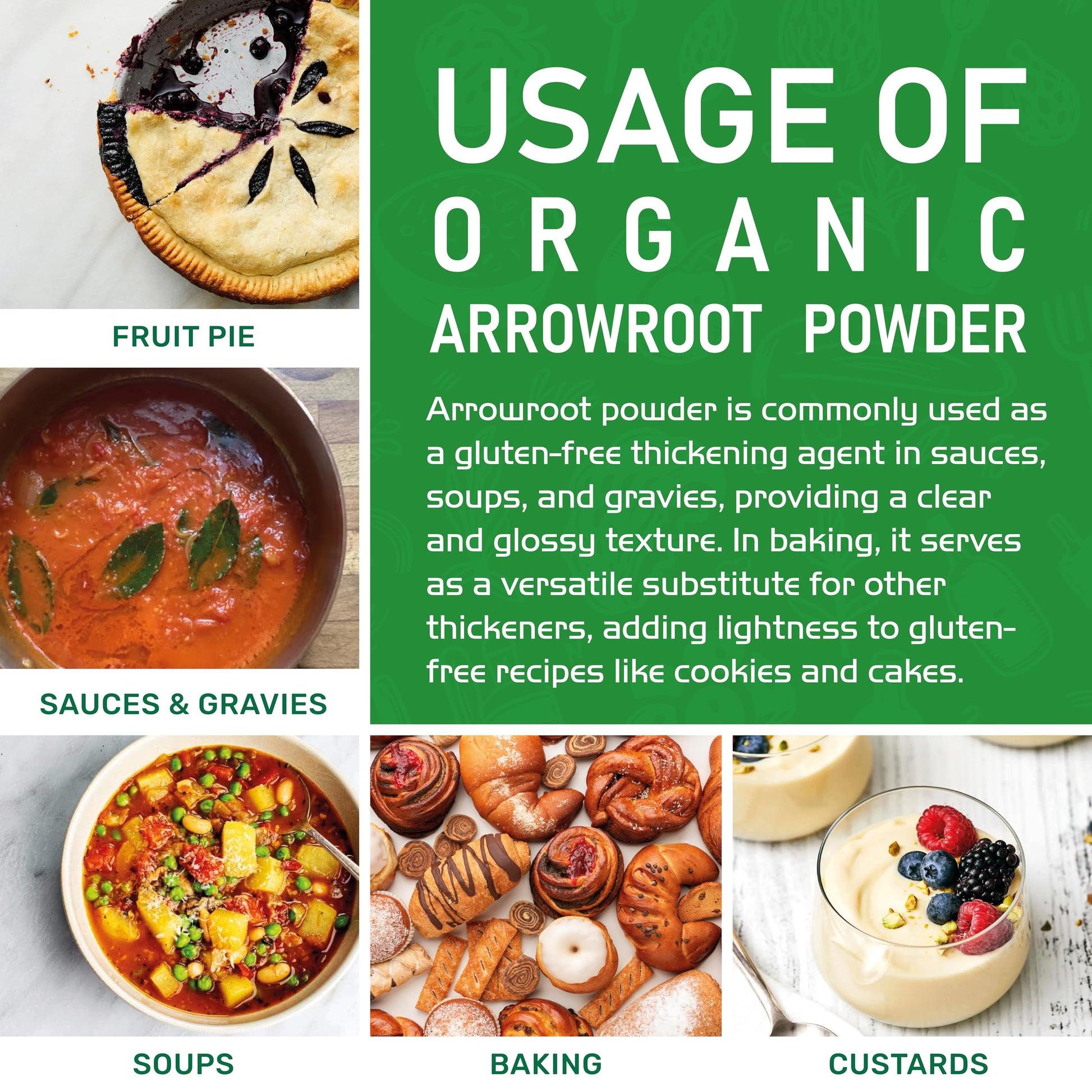 Jiva Organics Organic Arrowroot Flour (Powder) 8 Ounce Bag - Raw, Non-GMO, Gluten Free