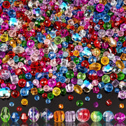 636pcs Glass Beads for Jewelry Making - Colorful Rainbow Craft Crystal Beads with Loose Beads Sparkly Beads Hole Drilled DIY for Bracelets Craft Earrings Making