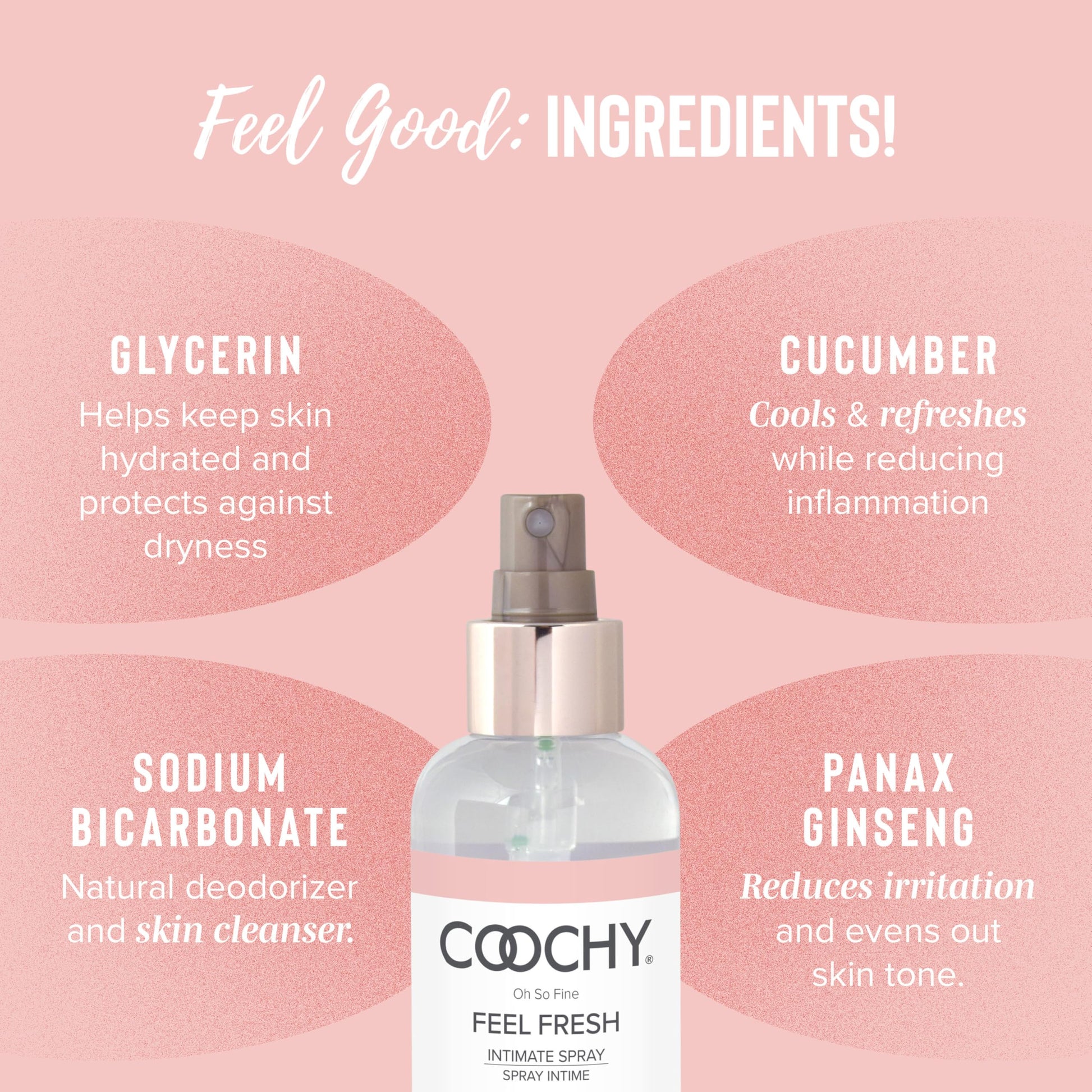 Coochy Intimate Feminine Spray for All Day Fresh Scent & Odor Protection | Made from Natural Deodorizing & Essential Oils | Maintains Vaginal pH Balance, No Gluten, No Paraben (4floz/118mL)
