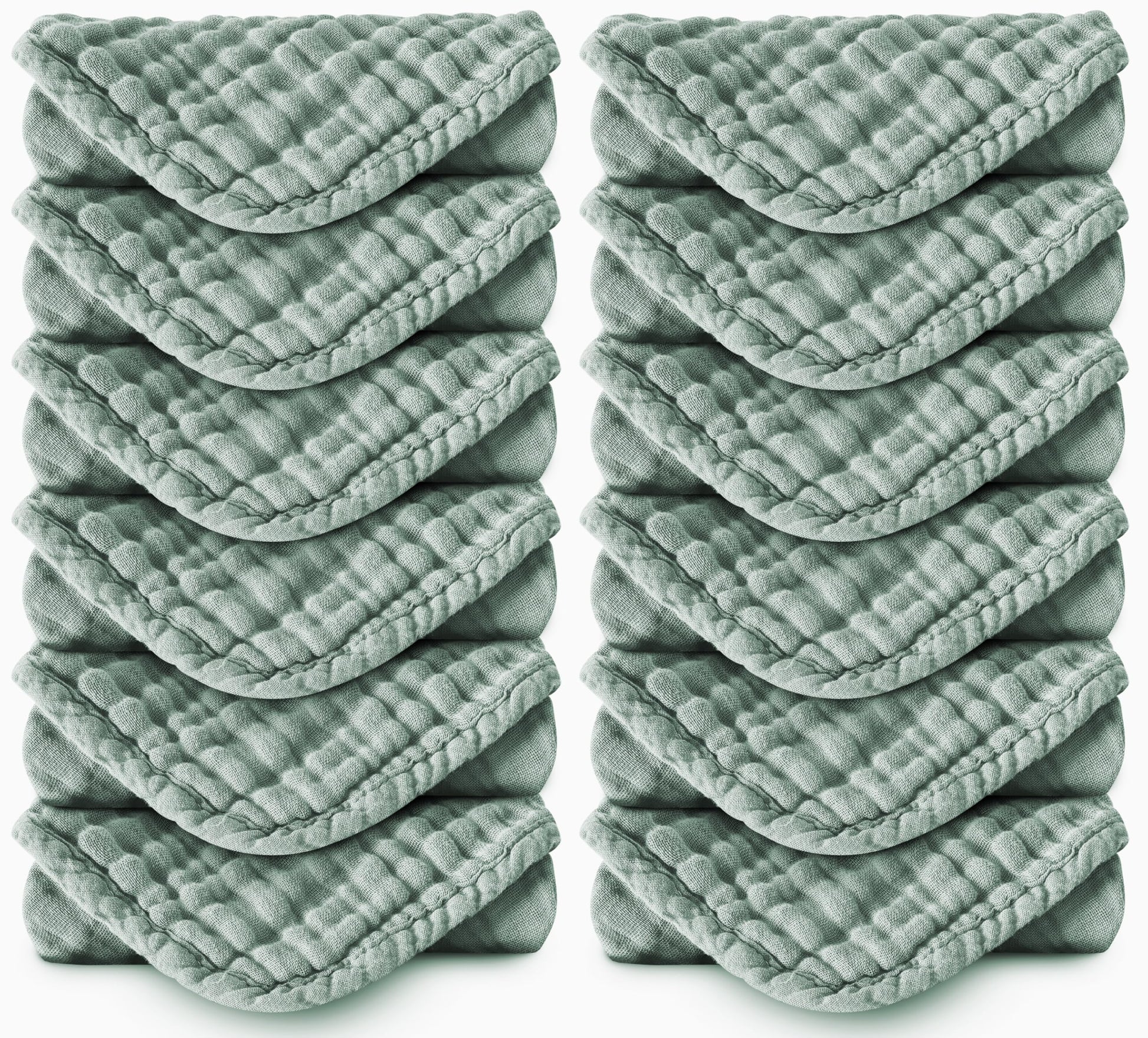 Spotted Play Muslin Burp Cloths 100% Cotton Large 20''x10'' Extra Soft and Absorbent Baby Wash Cloths Spit Up Rags - Baby Burping Cloth for Boys Girls Items(12 Pack Green)