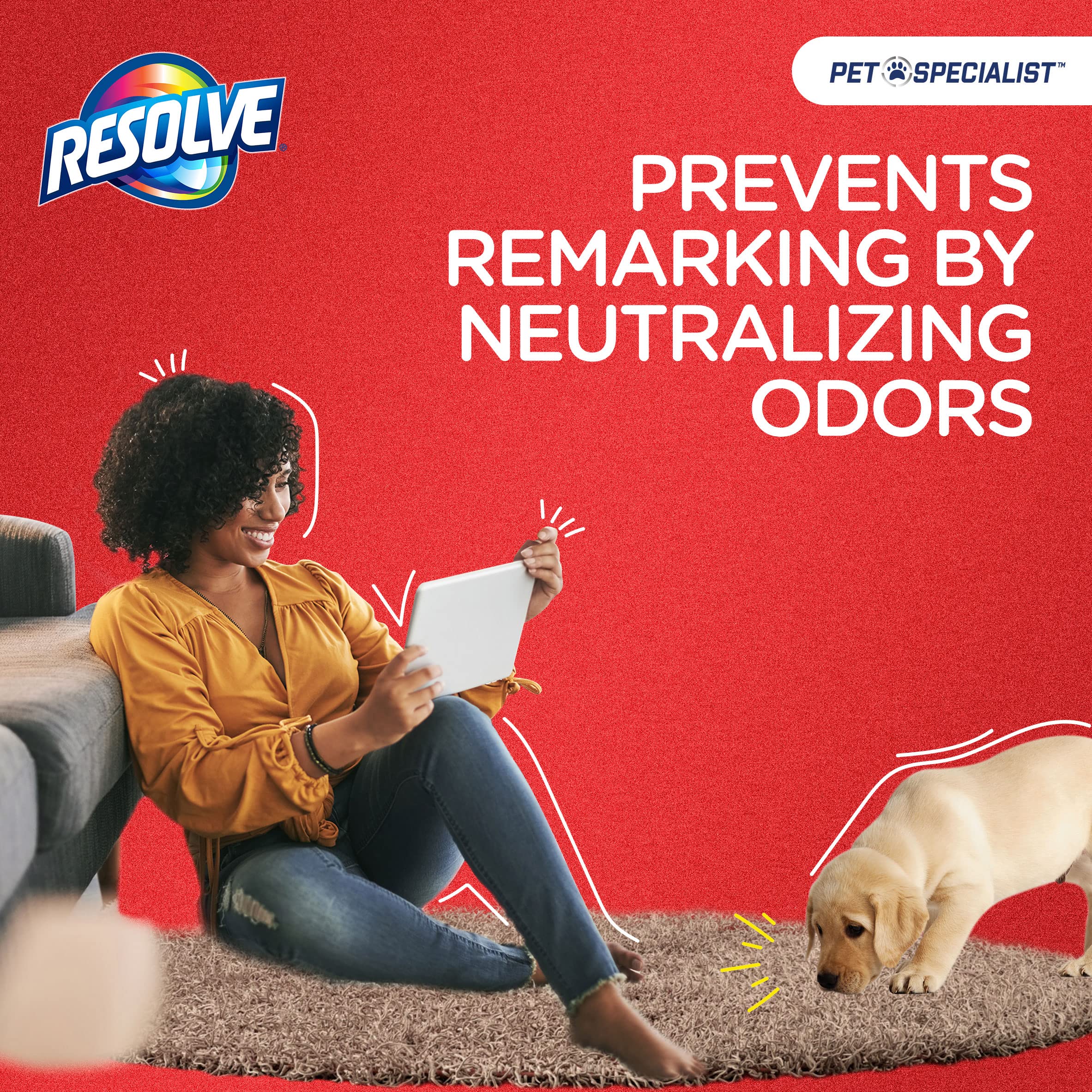 Resolve Pet Specialist Heavy Traffic Foam, Carpet Cleaner, Pet Stain And Odor Remover, Carpet Cleaner Solution, 2 Pack Of 22oz